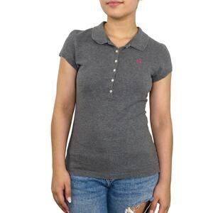 Y2k Vintage Aeropostale Gray Polo Shirt Preppy Medium